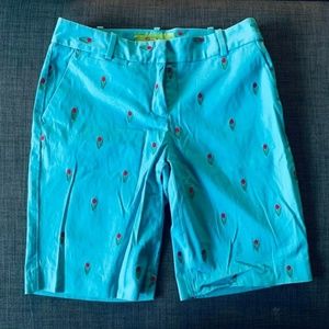 Talbots Tulip Embroidered Bermuda Shorts